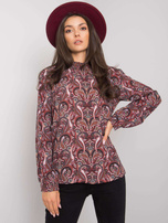 Ciemnobrązowa bluzka z printami Hadiya FRESH MADE