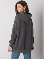 Dunkelgrauer melierter Basic-Hoodie Cleveland.