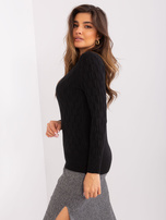 Hurt Czarny sweter damski z bawełny