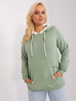 Hurt Pistacjowa bluza damska basic plus size