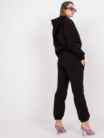 Czarny dresowy komplet basic z bluzą rozpinaną 