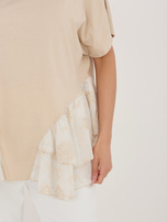 Beżowa bawełniana bluzka w stylu boho