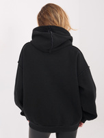 Czarna ocieplana bluza z kapturem