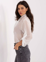 Biała rozpinana koszula z wiązaniem 