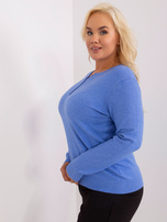 Hurtownia Niebieski sweter plus size ze ścigaczami