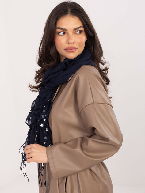 Granatowa damska chusta z ćwiekami