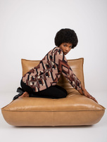 Brown and beige blouse with Virginia print