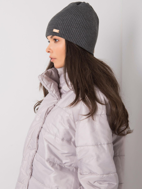 Ciemnoszara czapka damska