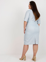 Hurt Jasnoniebieska elegancka spódnica plus size