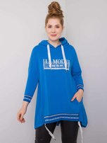 Ciemnoniebieska bluza z kapturem i aplikacją Belina