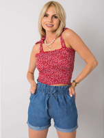 Czerwony top w kwiaty Thalia RUE PARIS