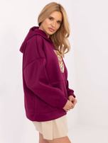 Hurtownia Fioletowa bluza oversize z kieszenią