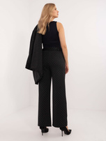 Hurtownia Czarne damskie spodnie materiałowe z paskiem