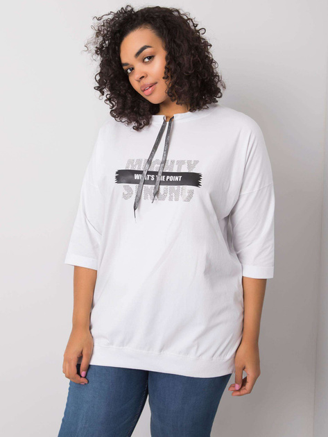 Biała bluzka z napisem Raissa