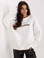 Ecru bluza oversize z haftem RUE PARIS