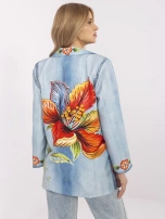 Niebieska damska marynarka z imitacją jeansu