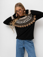 Hurt Schwarzer klassischer Pullover mit Stehkragen RUE PARIS.
