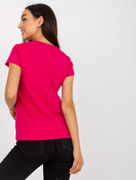 Hurt Fuksjowy moteriška pagrindinė marškinė su apvaliu iškirpimu.
