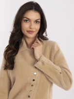 Beżowa kurtka alpaka z dodatkiem wełny