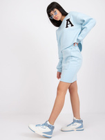 Jasnoniebieski dresowy komplet ze spódnicą Brixen