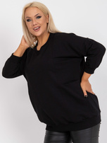 Czarna gładka bluzka plus size basic na co dzień 