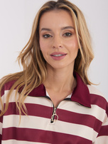 Bordowa damska buza oversize w paski