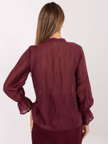Burgundowa koszula z rękawem typu dzwon