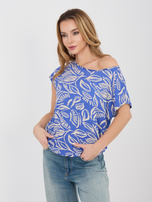 Ciemnoniebieska letnia bluzka z krótkim rękawem SUBLEVEL 