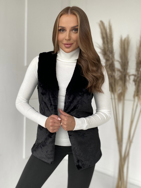 Czarna kamizelka futrzana damska Loxxley