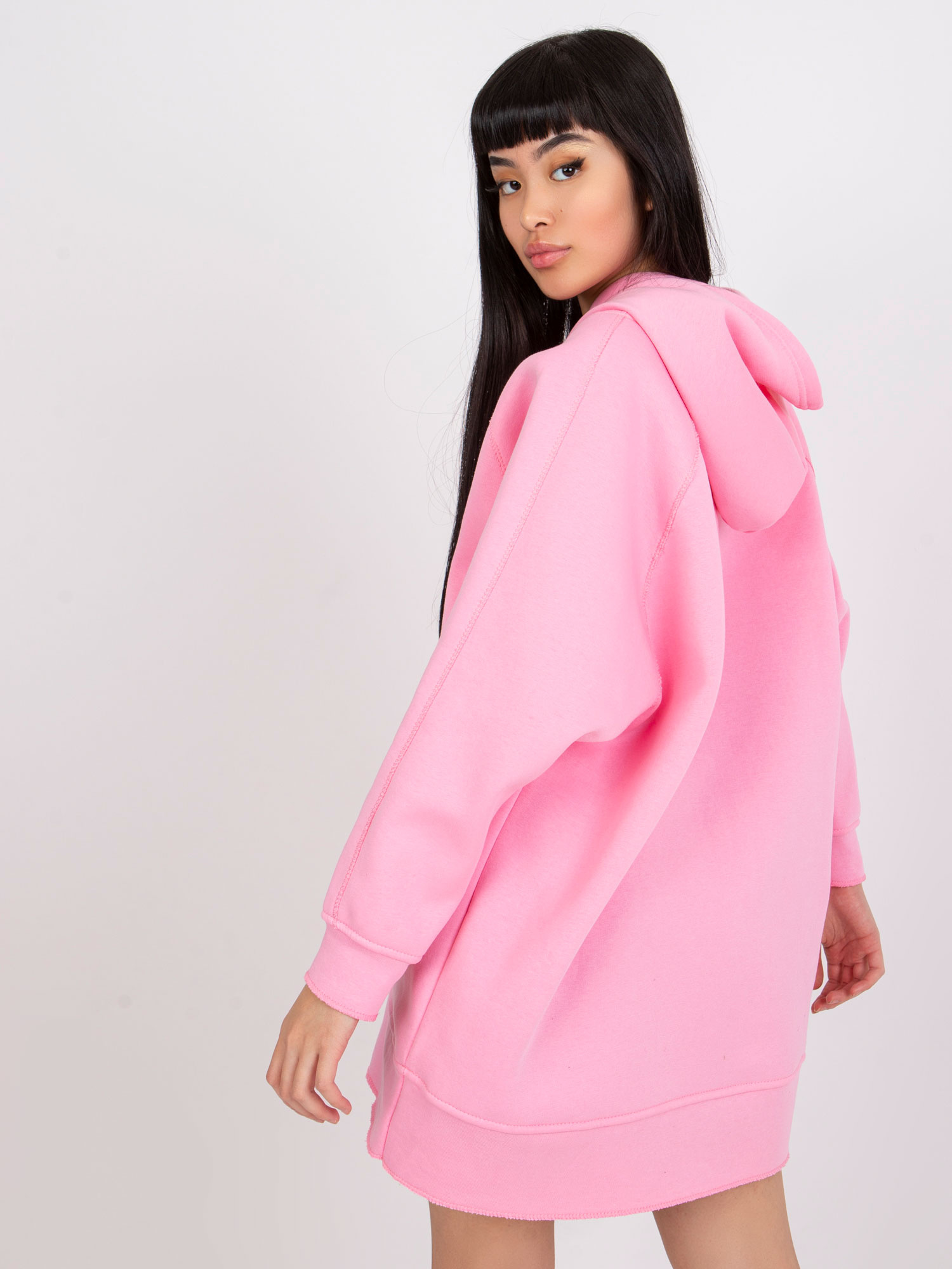 Rosa Basic Kapuzenpullover Canberra aus Sweatstoff.