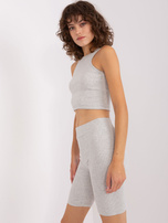 Hurt Jasnoszary melanżowy komplet casualowy z topem