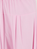 Jasnoróżowe  damskie spodnie alladynki z sztruksu