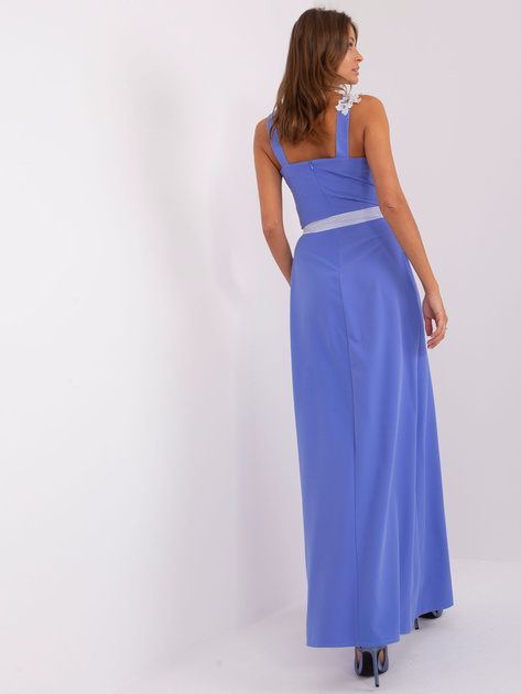 Hurt Ciemnoniebieska maxi sukienka wieczorowa z koronką