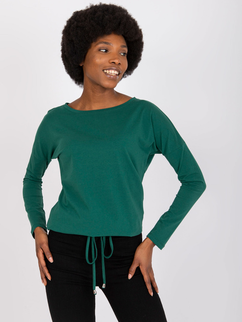 Ciemnozielona bluzka z długim rękawem Carla