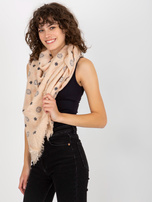 Hurtownia Różowy damski szal z printami 