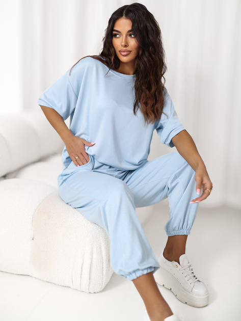 Jasnoniebieski komplet z miękkiego materiału RUE PARIS