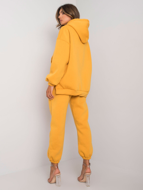 Hurt Musztardowy komplet dresowy z bluzą z kapturem Janessa