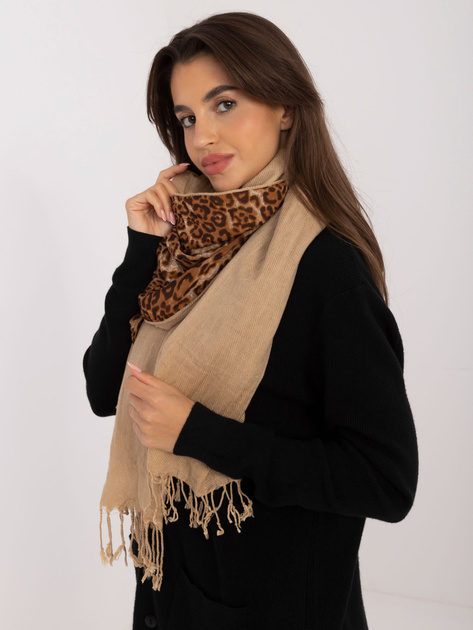 Hurtownia Jasnocamelowy szal damski z wiskozą