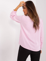 Hurtownia Jasnoróżowa elegancka bluzka wizytowa