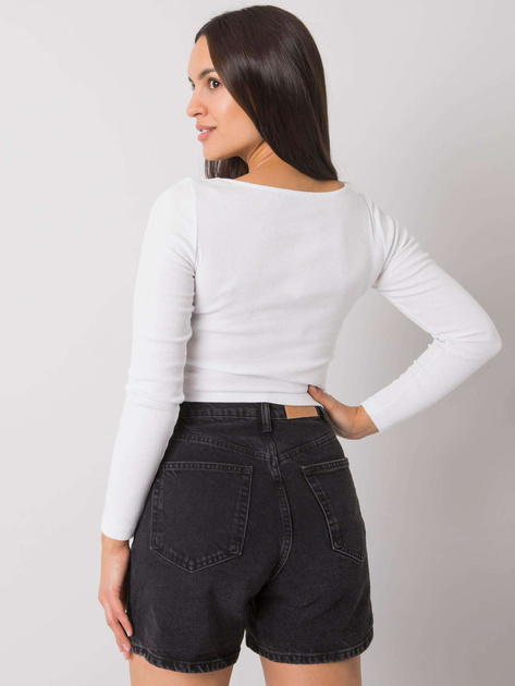 Biała krótka bluzka w prążek Cammy RUE PARIS