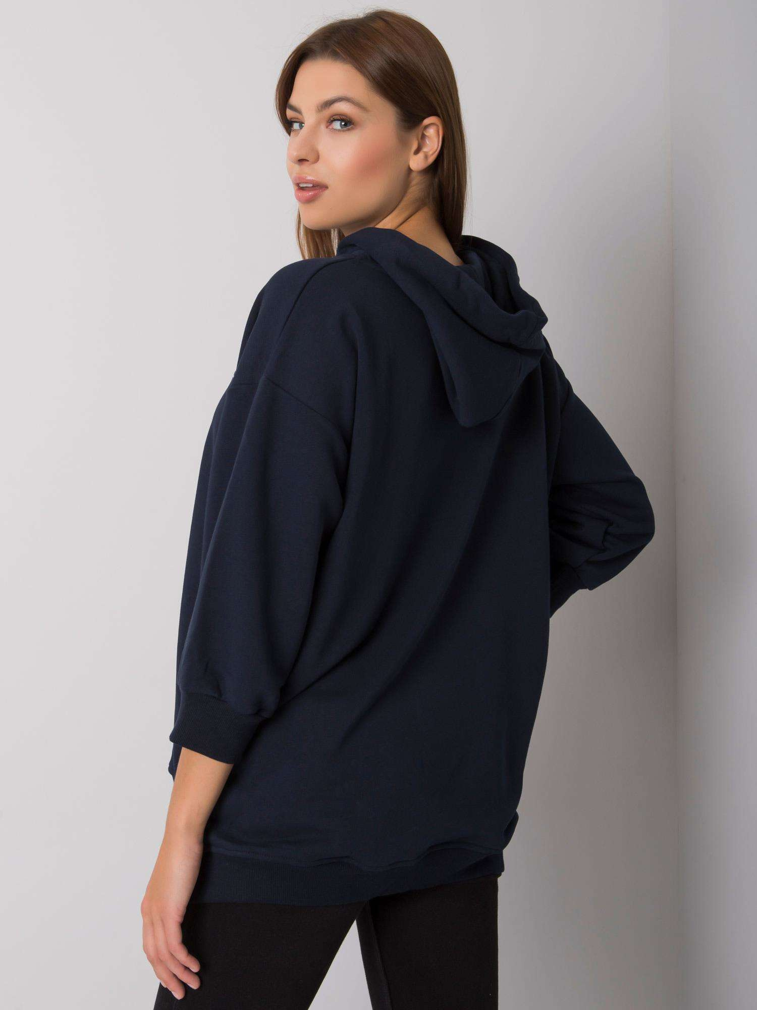 Navy blue sweatshirt with pockets Leora