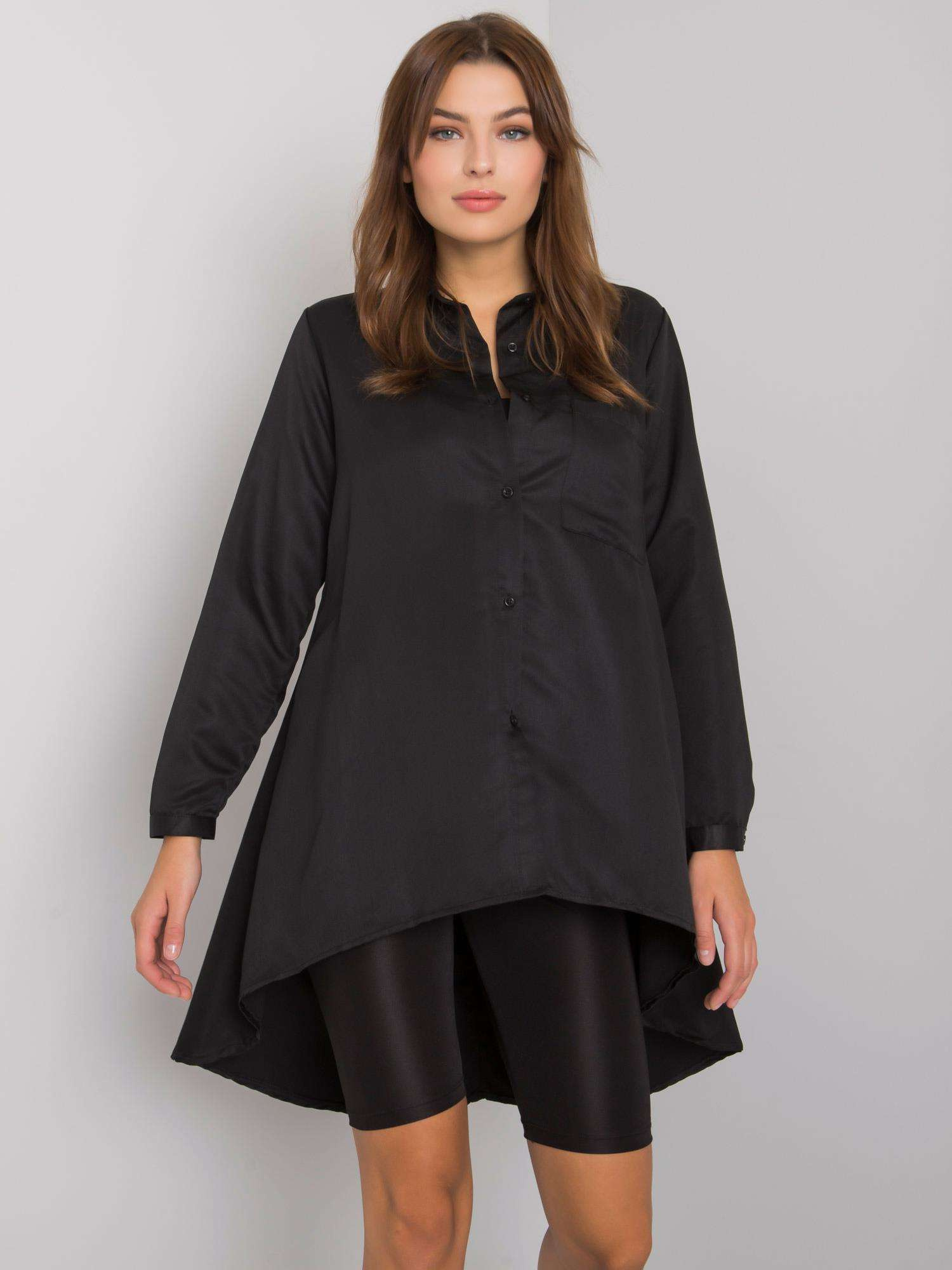 Black Asymmetrical Brinleigh Shirt