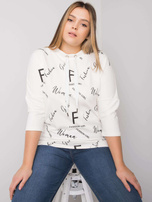 Ecru bluzka plus size z printami Mary