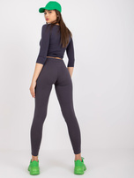 Grafitowe damskie legginsy bawełniane Albina RUE PARIS