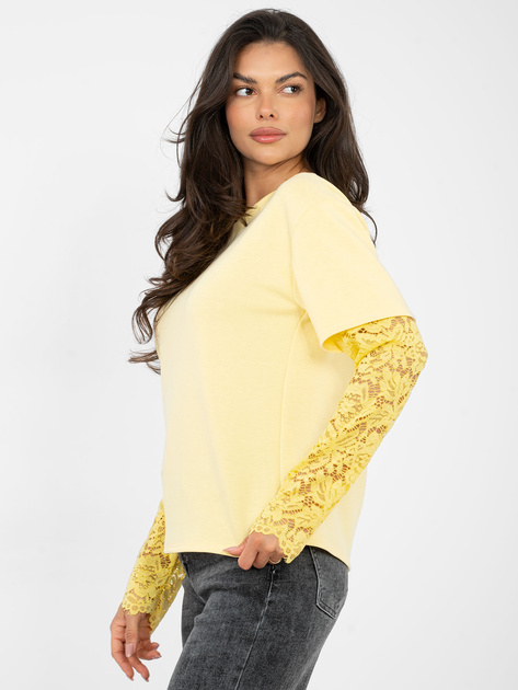 Jasnożółta casualowa bluzka oversize