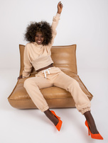 Beżowy komplet dresowy basic z bawełny Brunete