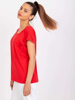 Czerwony t-shirt z kieszenią bawełniany Ventura MAYFLIES