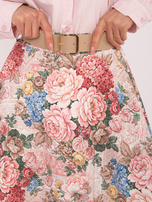 Różowa długa spódnica z wysokim stanem 