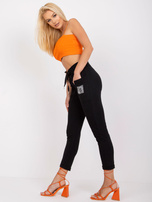 Czarne dresowe spodnie z wysokim stanem Savona