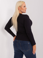 Hurt Czarna bluzka plus size z długim rękawem 